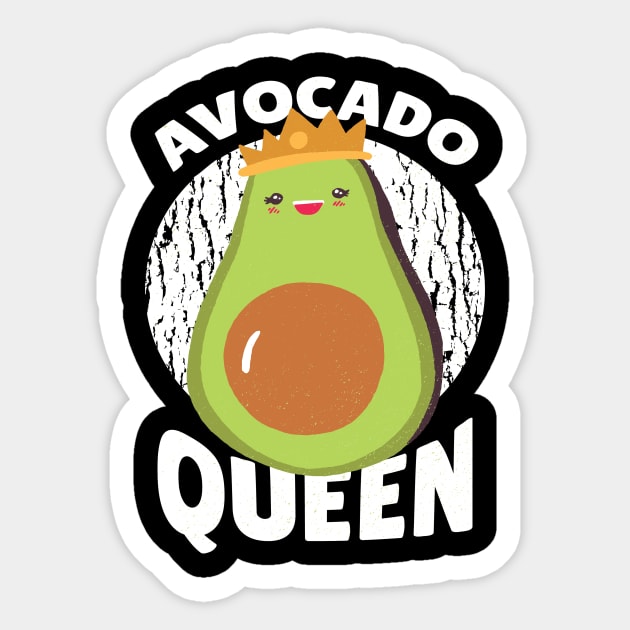 Cute Avocado Queen Graphic Design Sticker by CoolArts